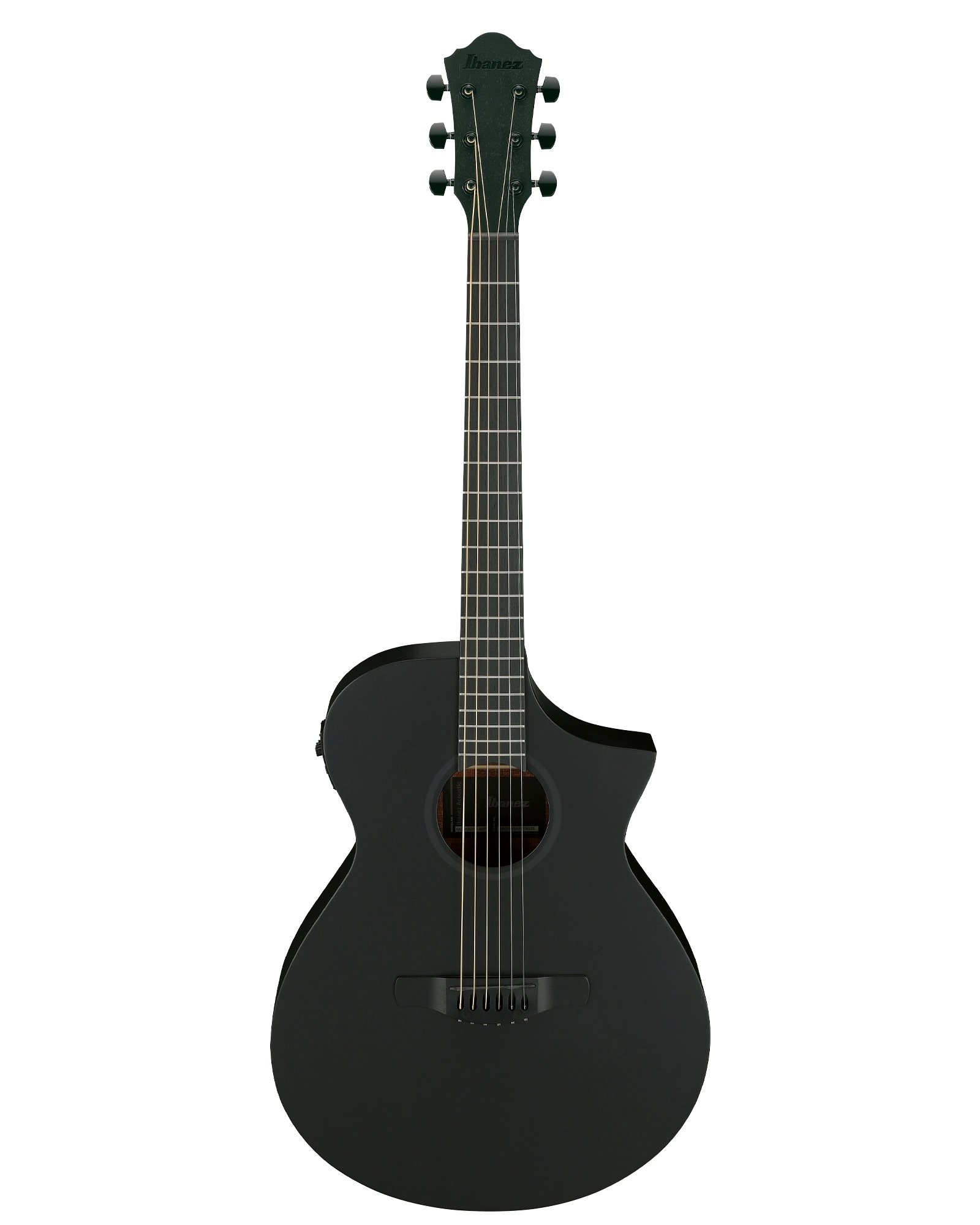 Ibanez Guitarra Electroacústica Picea Negro Mate AEWC621-BOT, Serie AEWC