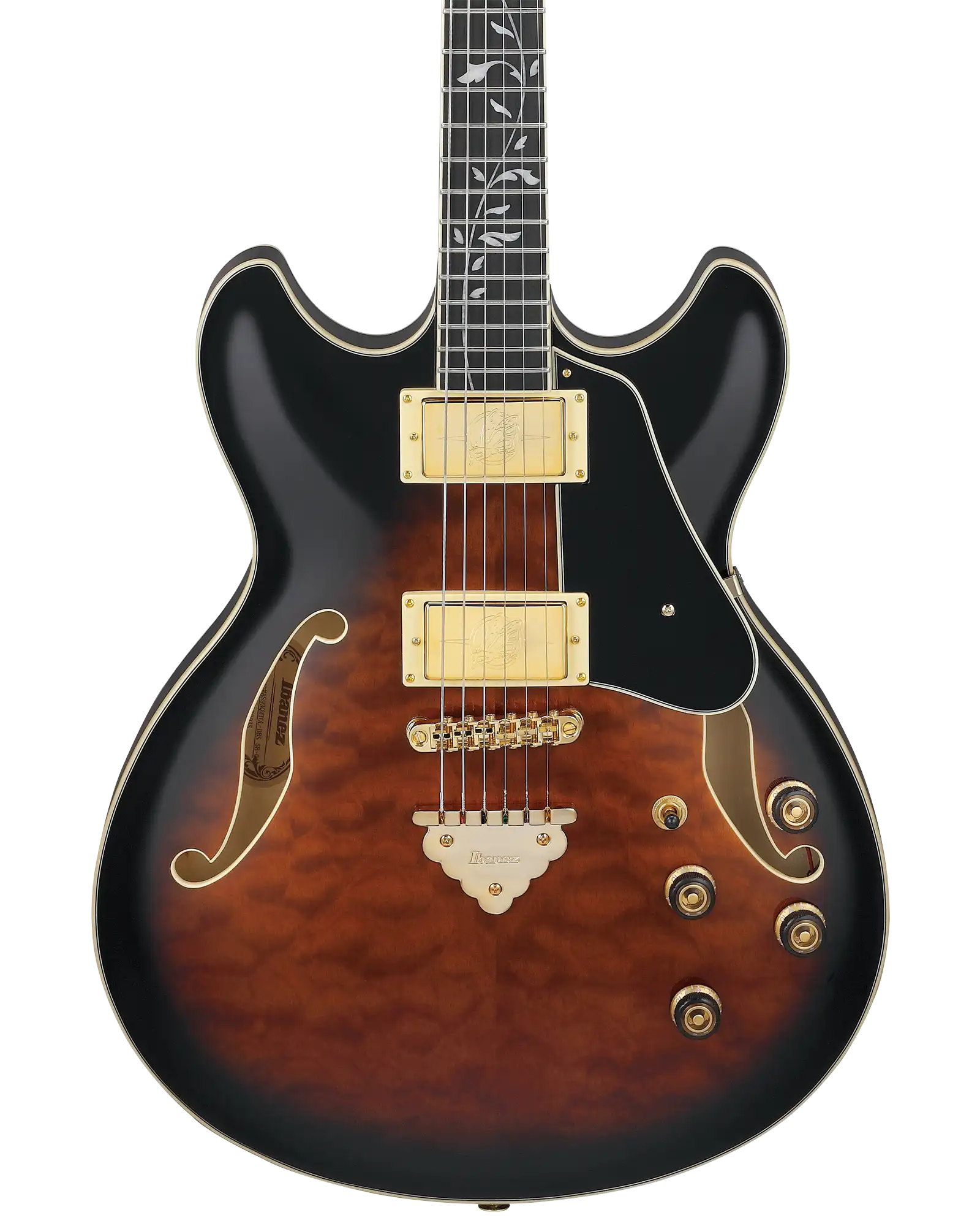 Guitarra Eléctrica Ibanez Artcore Expressionist AS93QMSP-DBS Café Sombreado Negro