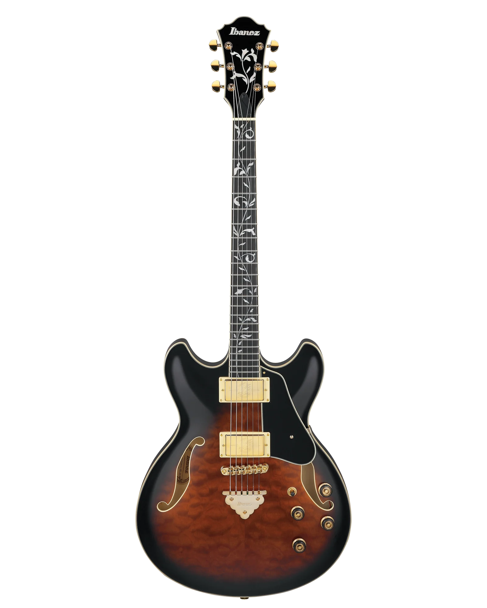 Guitarra Eléctrica Ibanez Artcore Expressionist AS93QMSP-DBS Café Sombreado Negro