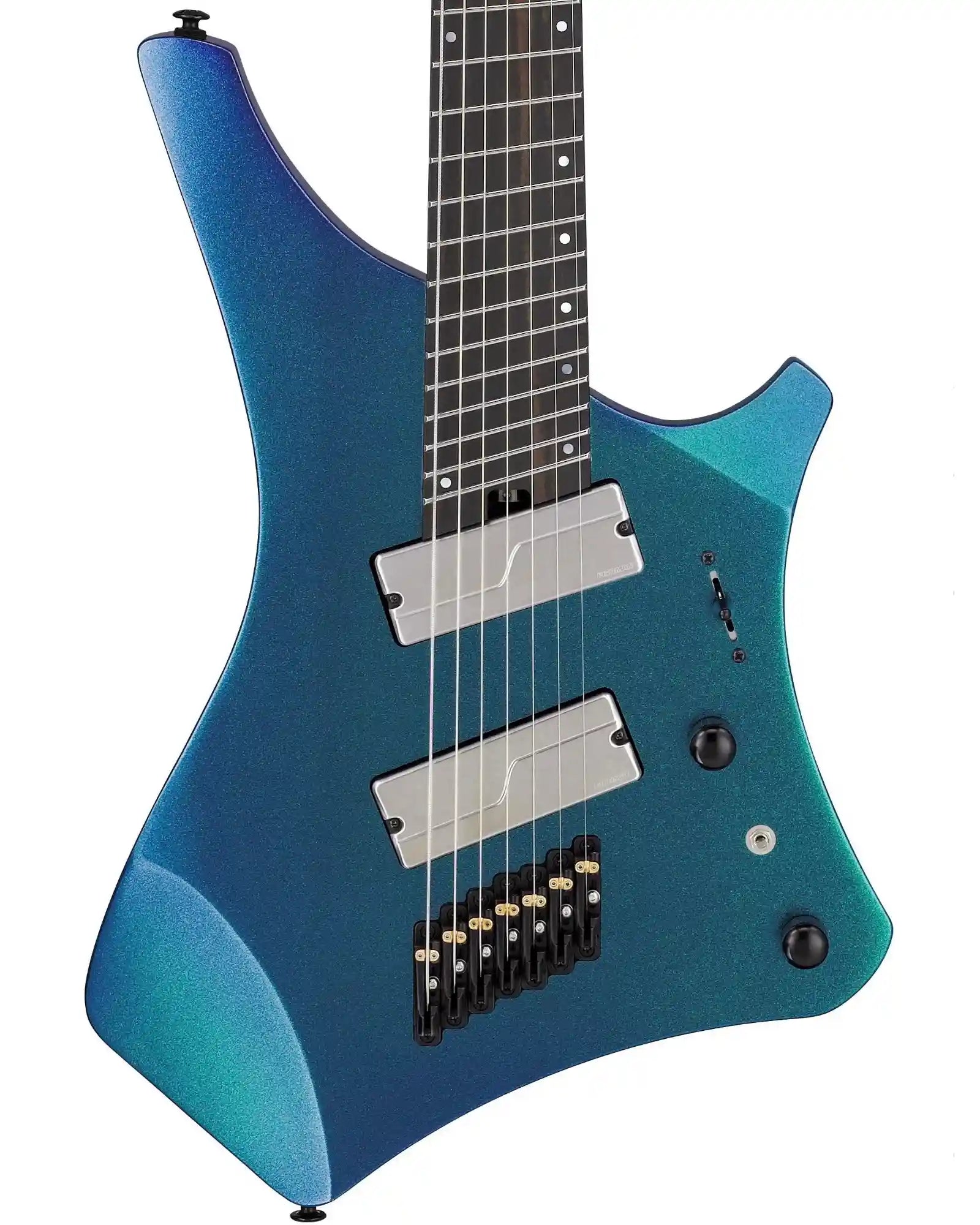 Guitarra Eléctrica Ibanez A527-NSH Alpha Azul Metálico con Funda de 7 Cuerdas