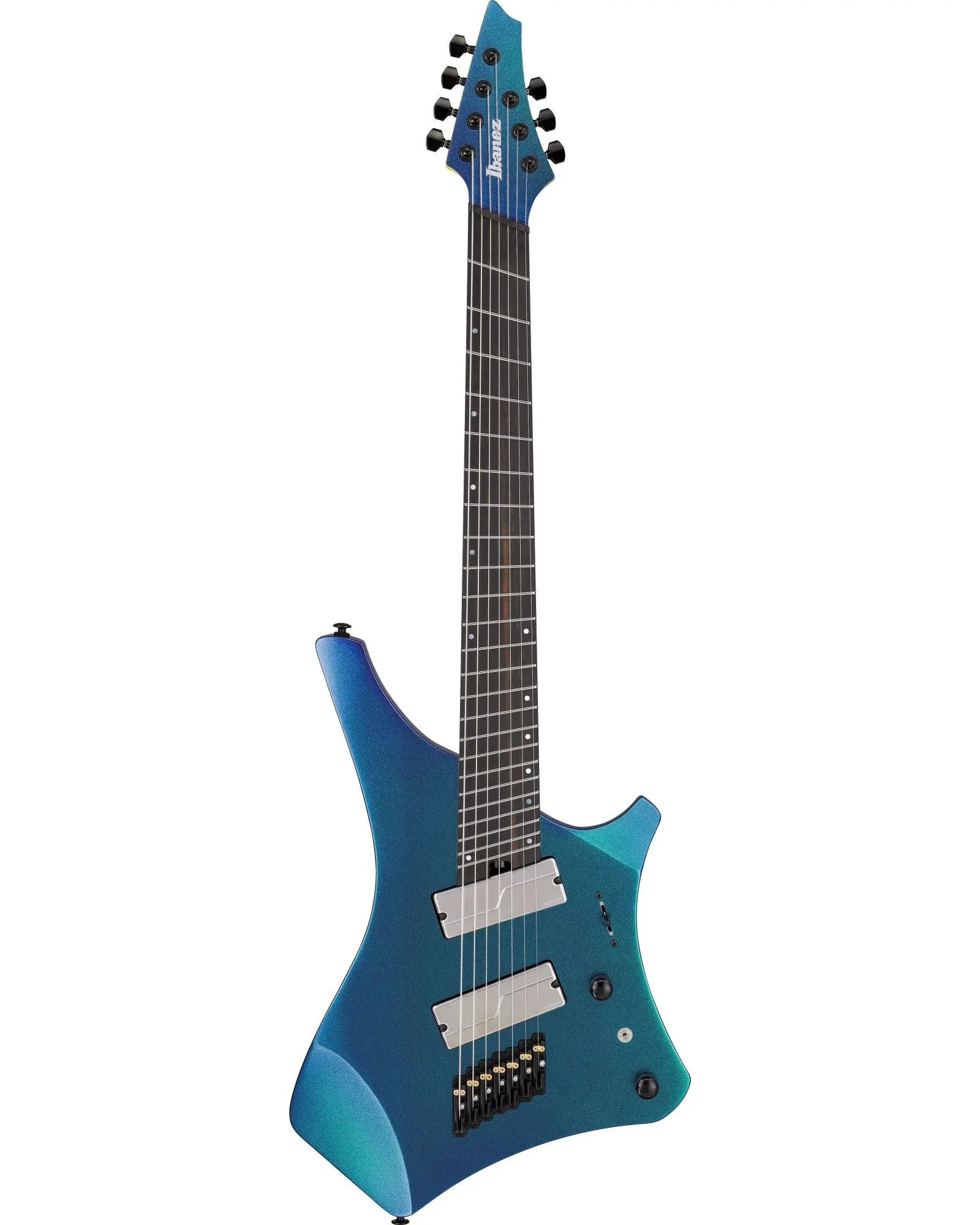 Guitarra Eléctrica Ibanez A527-NSH Alpha Azul Metálico con Funda de 7 Cuerdas