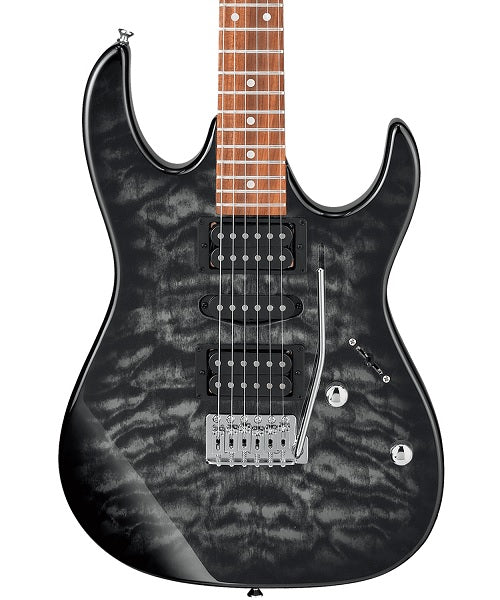 Ibanez Guitarra Eléctrica Negra Transparente Sombreado GRX70QA-TKS, Gio RG