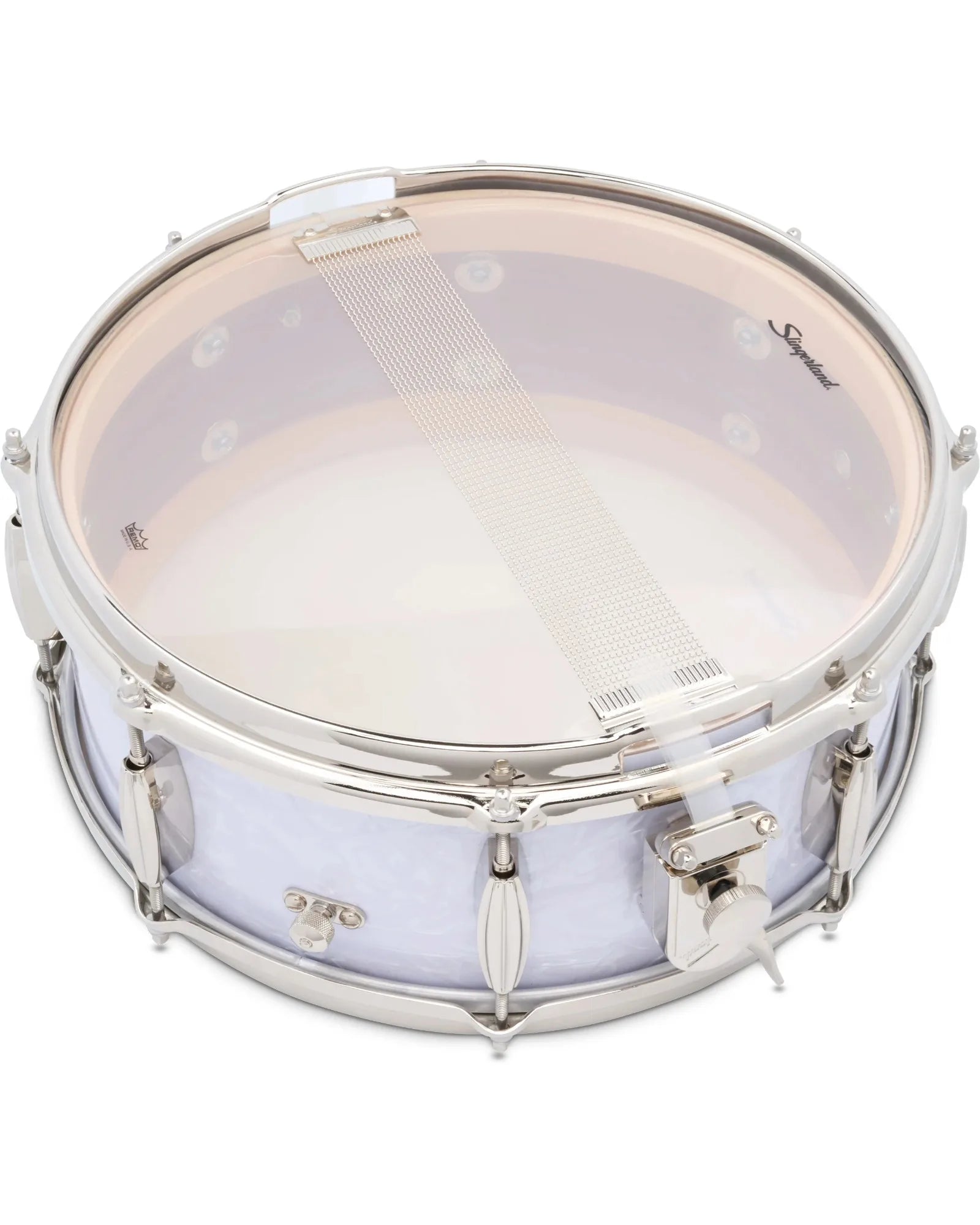 Tarola Slingerland SLFP5514SSK016 Radio King 5.5"x14" Blanco Aperlado, Caoba
