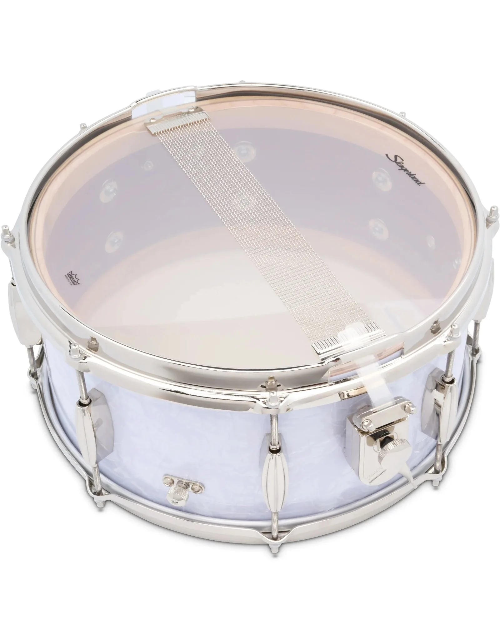 Tarola Slingerland SLFP6514SSK016 Radio King 6.5"x14" Blanco Aperlado, Caoba