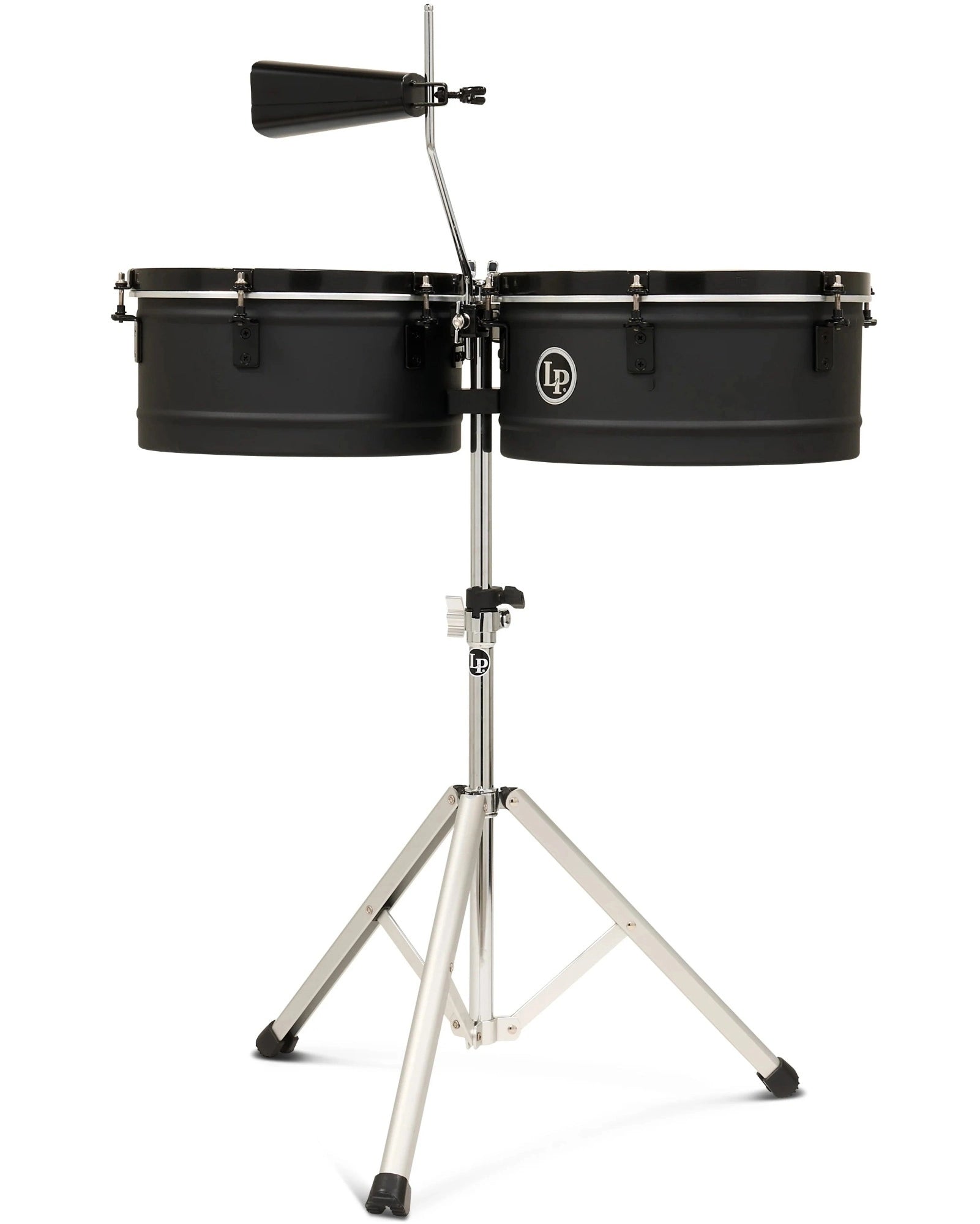 Timbales LP City 13” & 14” LP256NY Acero Negro con Atril y Cencerro