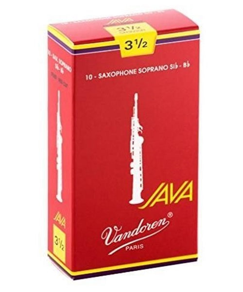 Caña Vandoren JAVA "Filed-Red Cut" SR3035R(10) para Saxofón Soprano 3 1/2-Caja de 10 Piezas