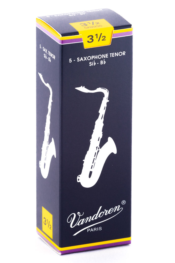 Caña Vandoren Tradicional para Saxofón Tenor 3 1/2 - Caja de 5 piezas