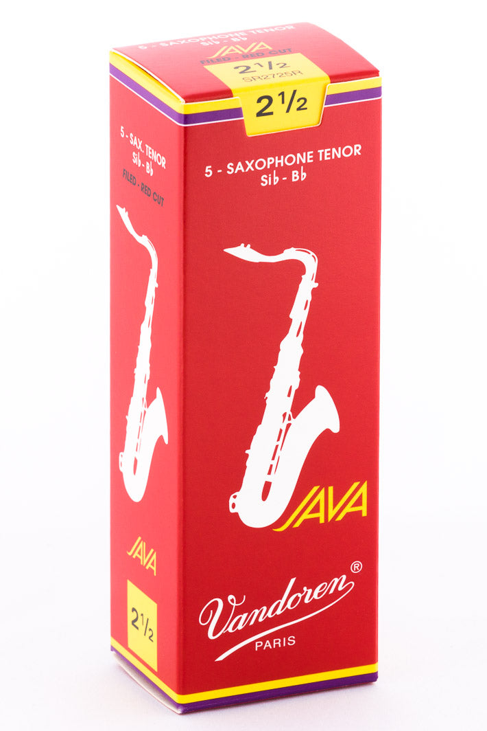 Caña Vandoren JAVA "Filed-Red Cute" para Saxofón Tenor 2 1/2 - Caja de 5 Piezas