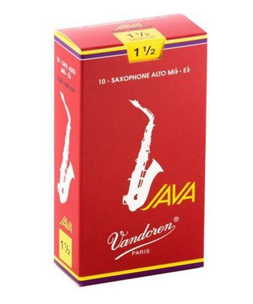 Caña Vandoren JAVA "Filed-Red Cut" SR2615R(10) para Saxofón Alto 1 1/2-Caja de 10 piezas
