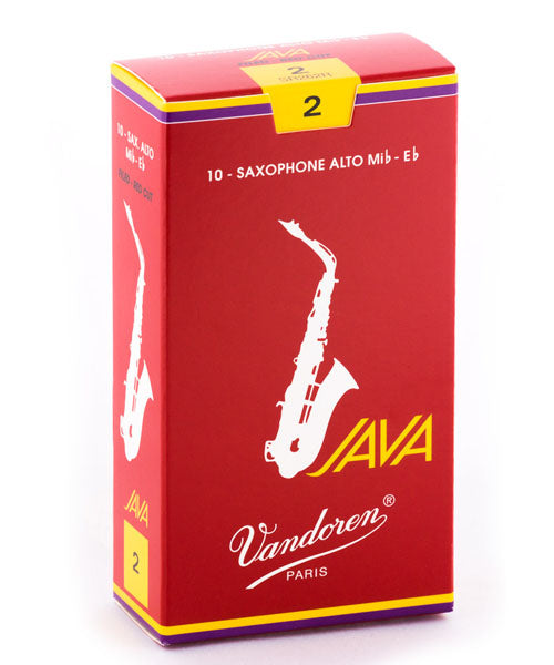 Caña Vandoren JAVA 'Filed-Red Cut' SR262R(10) para Saxofón Alto 2-Caja de 10 piezas