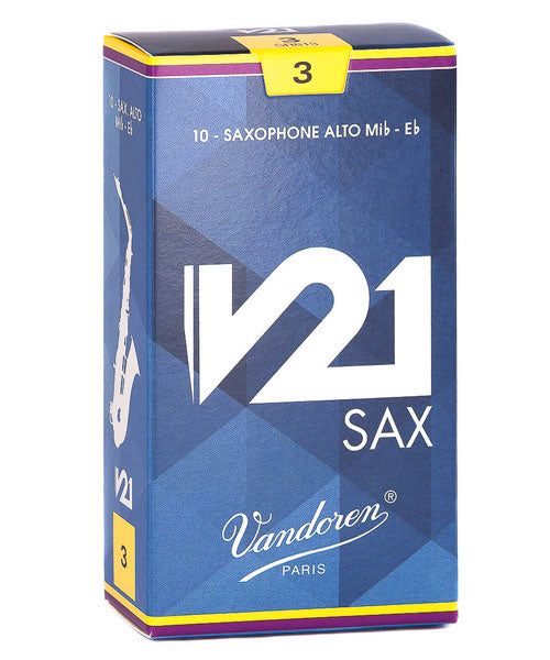 Caña Vandoren "V21" SR813(10) para Saxofón Alto-Caja de 10 Piezas