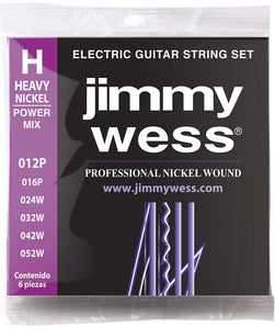 Jimmy Wess Encordadura para Guitarra Eléctrica JWGE-1012N Power Mix Heavy Jazz Nickel
