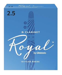 D'Addario Woodwinds (Rico) Cañas Royal para Clarinete Si Bemol 2 1/2, RCB1025(10), Caja con 10 Pzas