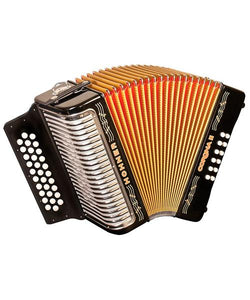 Hohner Acordeón Diatónico Sol-Do-Fa Negro Con Funda A56211 Corona II