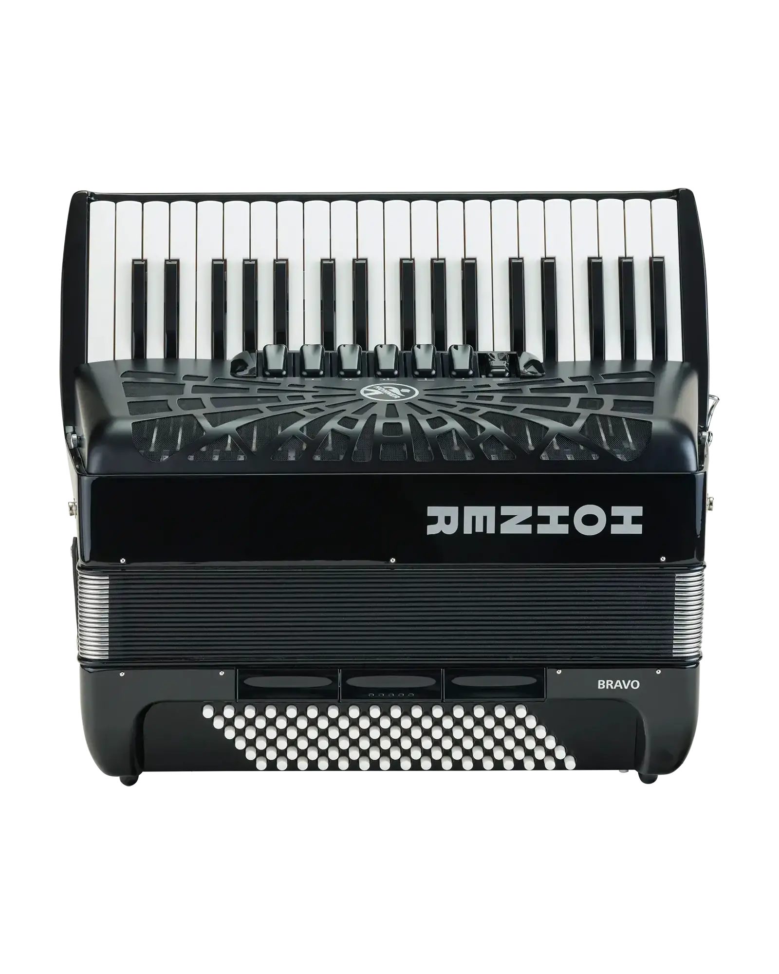 Acordeón Cromático Hohner A16722 Bravo III 96 Bajos - Negro con Funda