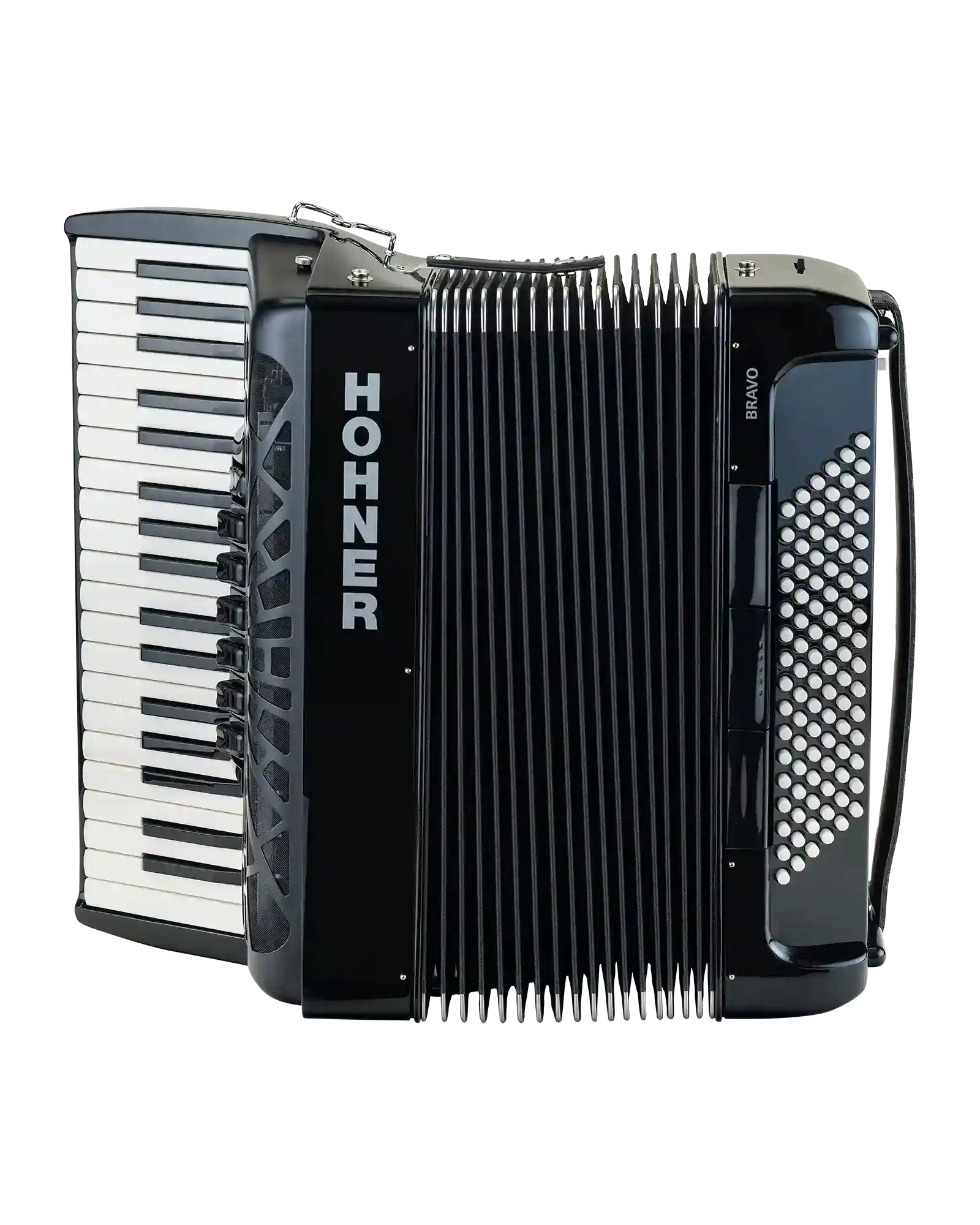 Acordeón Cromático Hohner A16722 Bravo III 96 Bajos - Negro con Funda