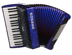Hohner Acordeón Cromático Azul Con Funda A16642 BRAVO III 72