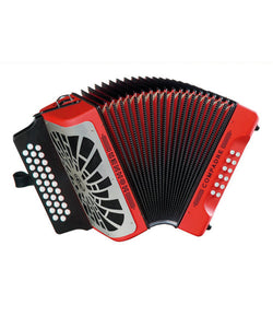 Hohner Acordeón Diatónico La-Re-Sol Rojo Con Funda A48041 Compadre