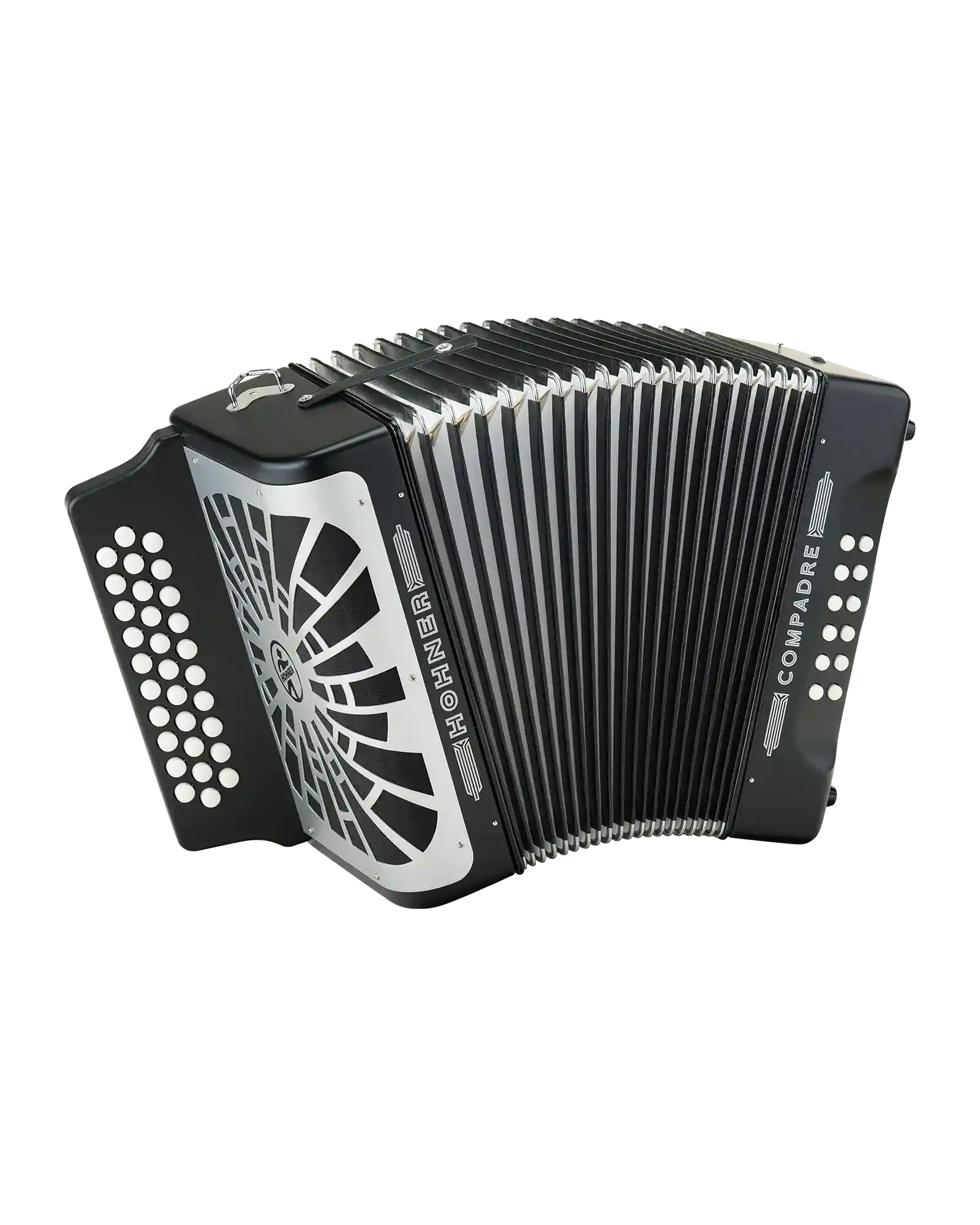 Acordeón Diatónico Hohner A48421 Compadre Fa-Sib-Mib - Negro con Funda