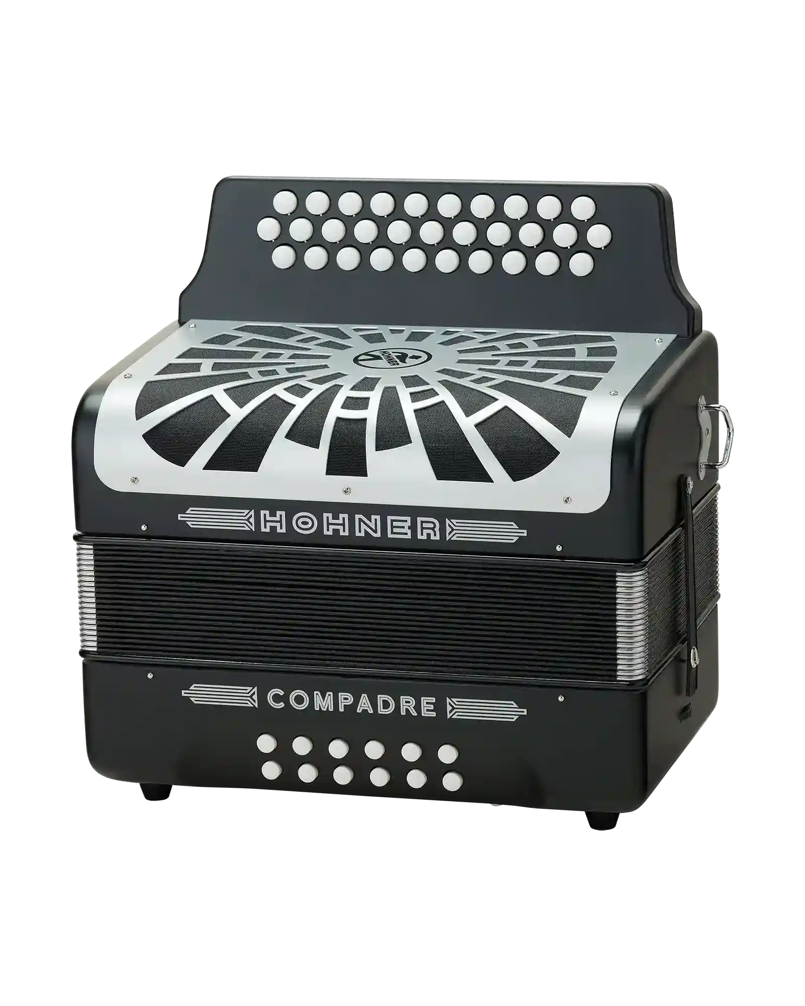 Acordeón Diatónico Hohner A48421 Compadre Fa-Sib-Mib - Negro con Funda