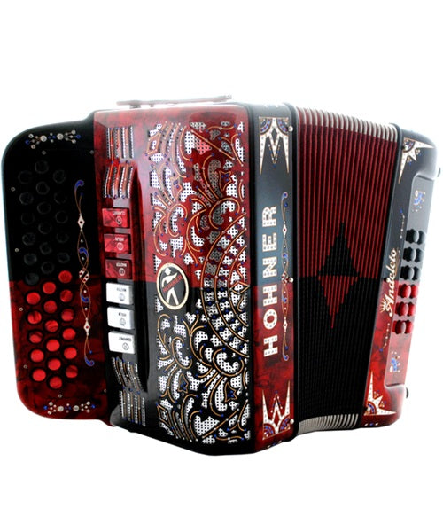 Acordeón Diatónico Hohner A9700-FBBEB-BK/RD   Anacleto Norteño    Fa-Sib-Mib - Negro/Rojo