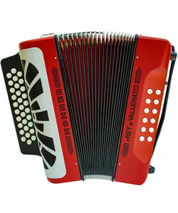 Hohner Acordeón Diatónico Sib-Mib-Lab Rojo A49641 con Funda, El Rey del Vallenato