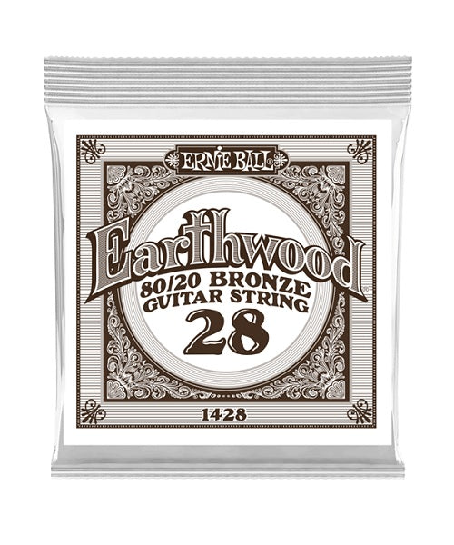 Cuerda Individual Ernie Ball Earthwood Bronce 80/20 1428 para Guitarra Acústica .028 (6 pzas)