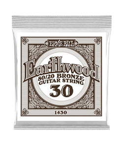 Ernie Ball Cuerda "Earthwood 80/20" 1430(6) para Guitarra Acústica, Calibre 0.030, Bronce