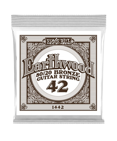 Cuerda Individual Ernie Ball Earthwood Bronce 80/20 1442 para Guitarra Acústica .042 (6 pzas)