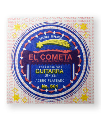 El Cometa Cuerda 501(12) para Guitarra Acústica, 2da, Acero con Borla