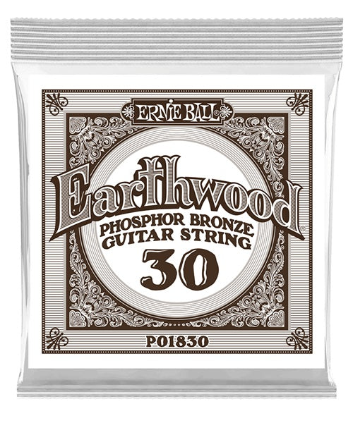 Cuerda Individual Ernie Ball Earthwood Bronce Fosforado 1830 para Guitarra Acústica .030 (6 pzas)