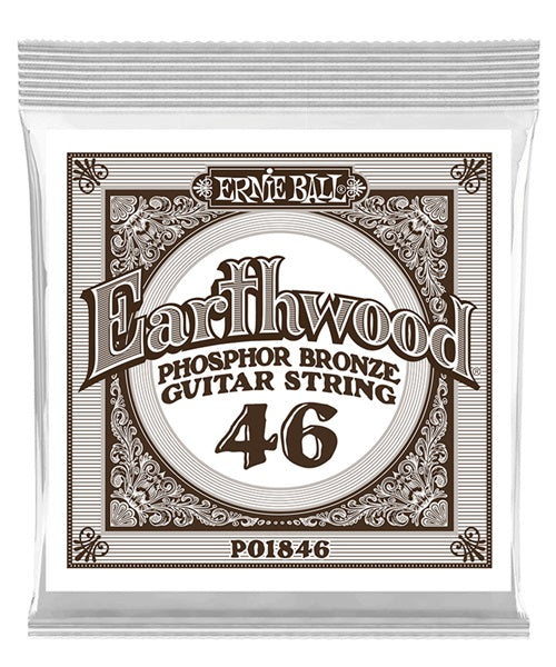 Cuerda Individual Ernie Ball Earthwood Bronce Fosforado 1846 para Guitarra Acústica .046 (6 Pzas)