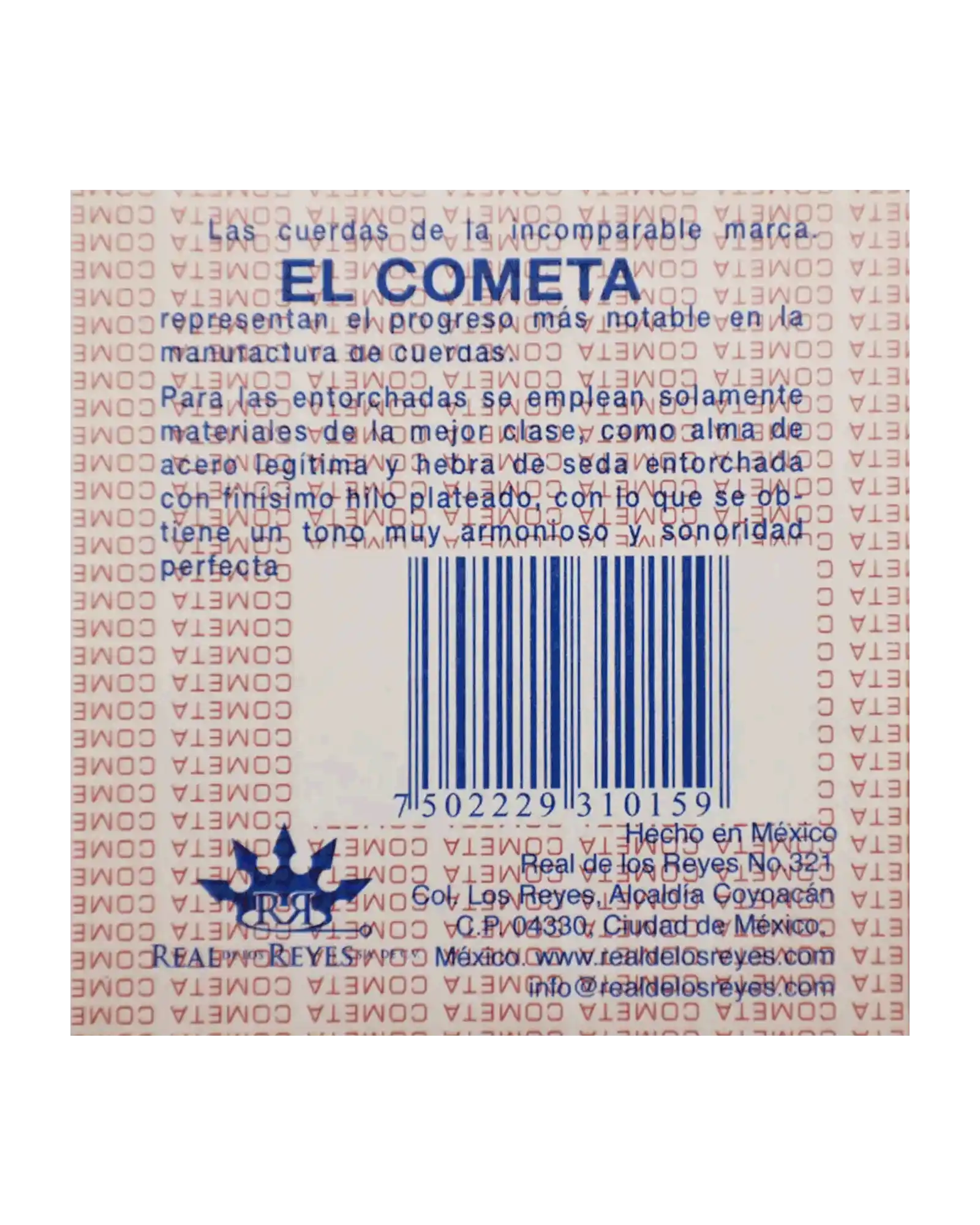 Cuerda El Cometa COGS-501-6 para Guitarra Acústica, 2da, Acero Estañado con Borla, 6 piezas