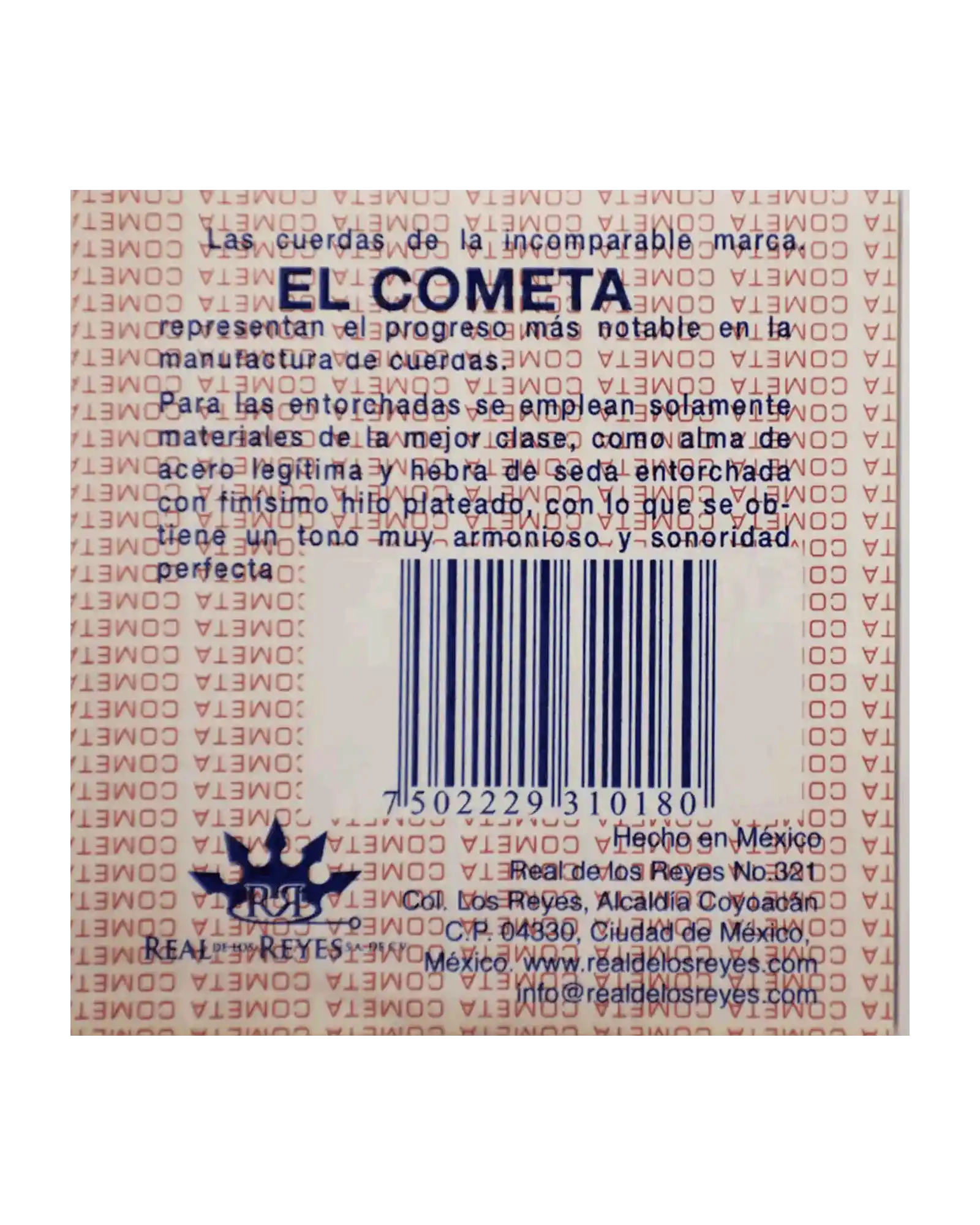 Cuerda El Cometa COGS-511-6 para Guitarra Acústica, 4a, Entorchado Cobre Plata con Borla, 6 piezas