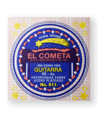 El Cometa Cuerda 511(12) para Guitarra Acústica, 4a, Cobre con Borla