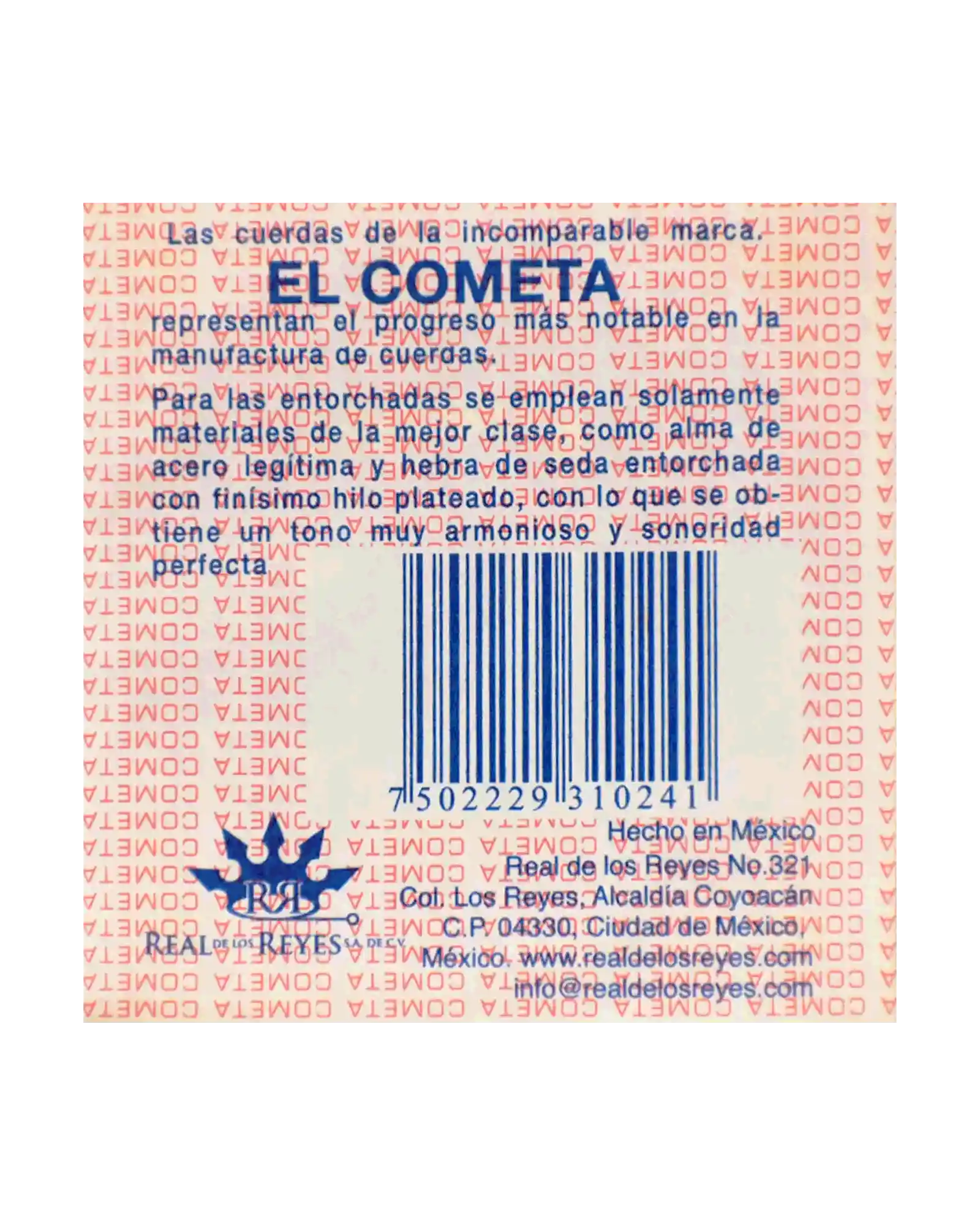 Cuerda El Cometa COGS-511S-6 para Guitarra Acústica, 4a, Entorchado Cobre Plata Sin Borla, 6 piezas