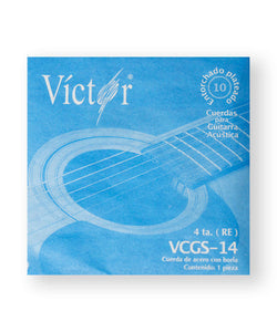 Víctor Cuerda 14(10) para Guitarra Acústica, 4a, Cobre con Borla
