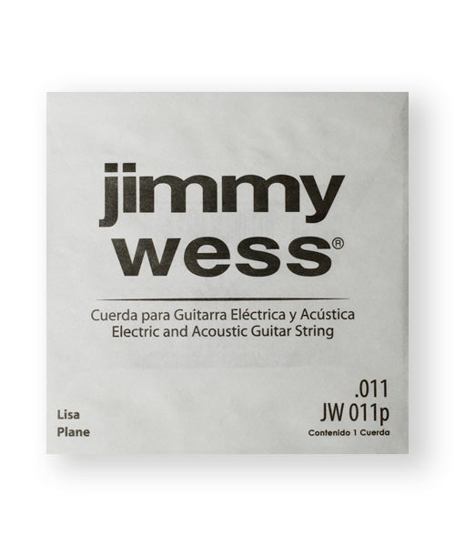 Cuerda Jimmy Wess JW-011P-6 Acero Estañado para Guitarra Acústica y Eléctrica .011 (6 pzas)