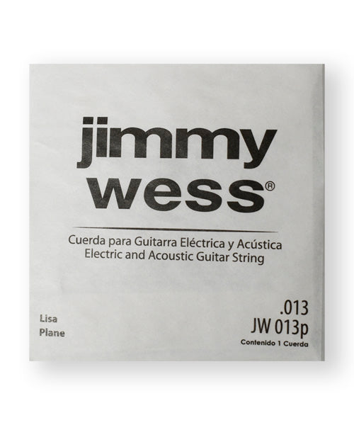 Cuerda Jimmy Wess JW-013P-6 Acero Estañado para Guitarra Acústica y Eléctrica .013 (6 pzas)