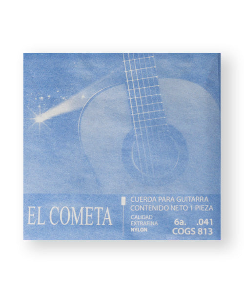 Cuerda El Cometa COGS-813-6 para Guitarra Clásica, 6A, Entorchado Cobre Plata con Borla, 6 piezas
