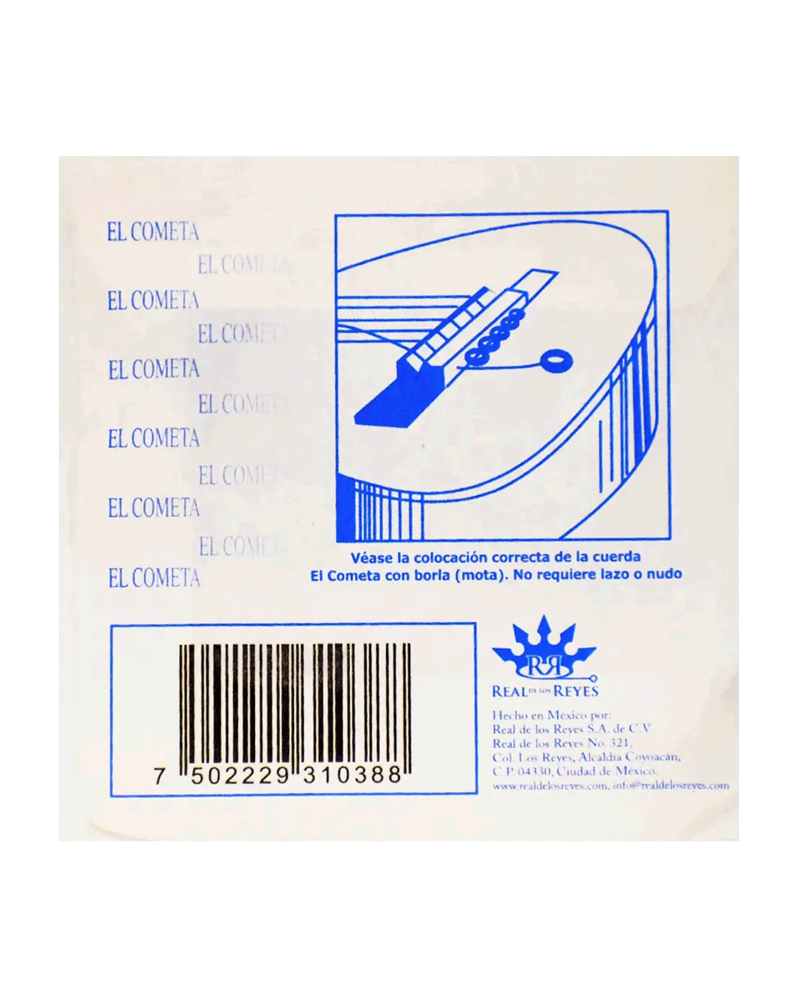 Cuerda El Cometa COGS-800-6 para Guitarra Clásica, 1A, Nylon Transparente con Borla, 6 piezas