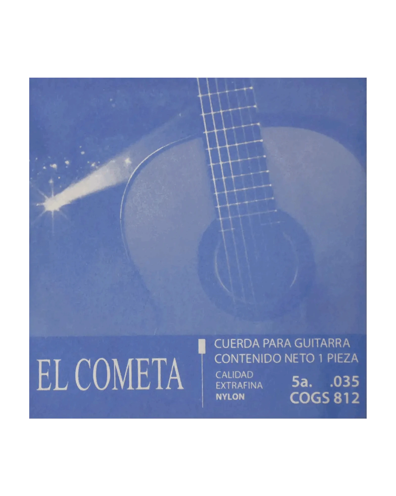 Cuerda El Cometa COGS-812-6 para Guitarra Clásica, 5A, Entorchado Cobre Plata con Borla, 6 piezas