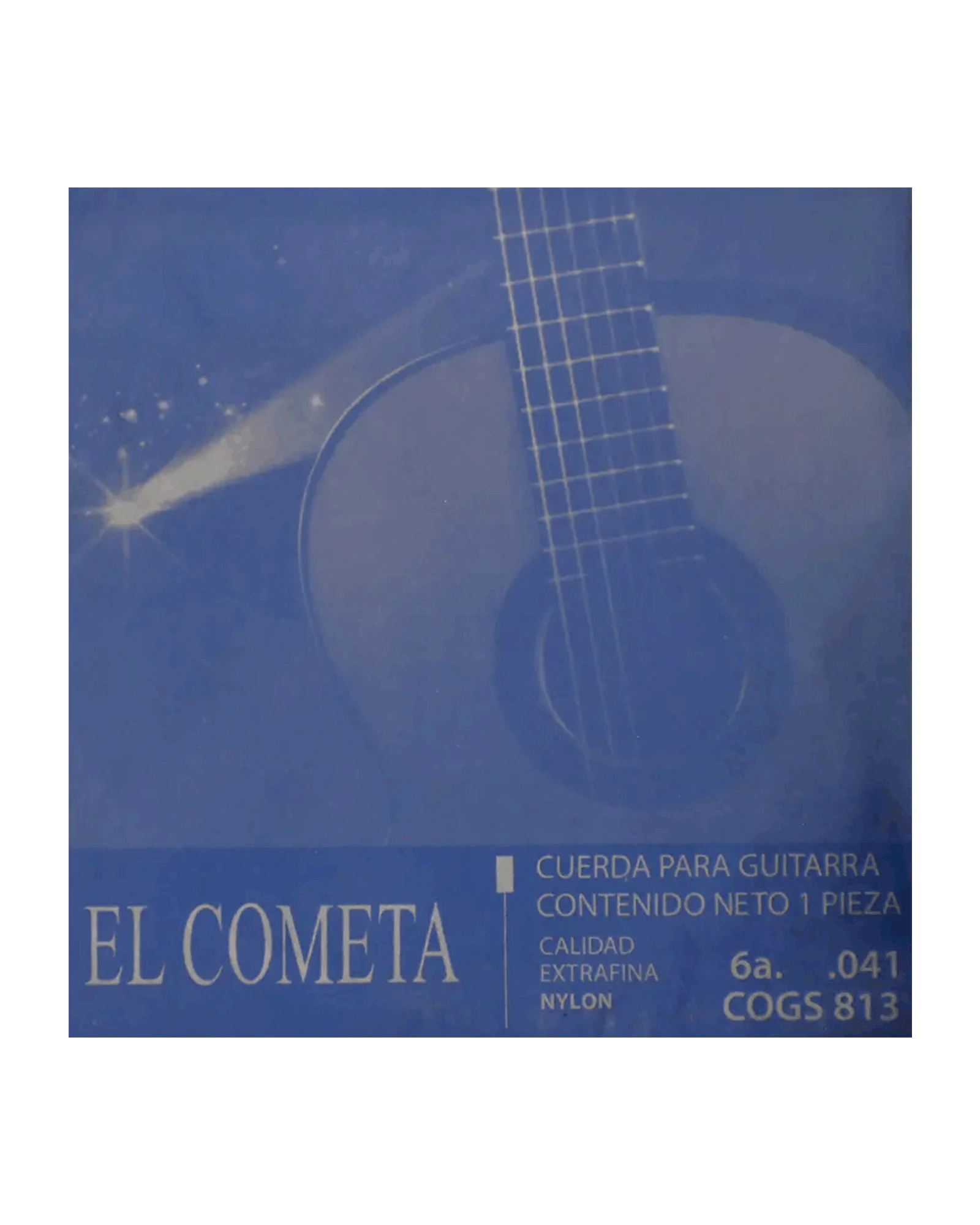 Cuerda El Cometa COGS-813-6 para Guitarra Clásica, 6A, Entorchado Cobre Plata con Borla, 6 piezas