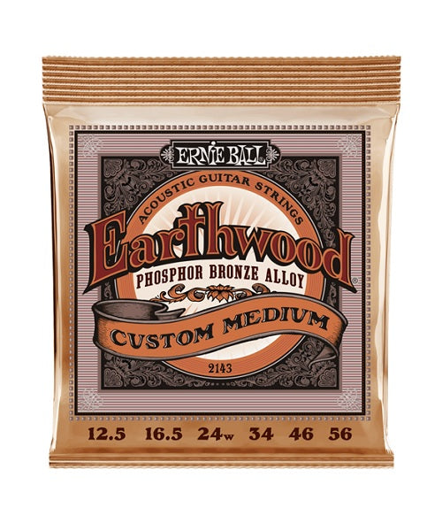 Encordadura Ernie Ball Earthwood Custom Medium 2143 para Guitarra Acústica 12.5-56