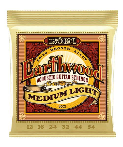 Encordadura Ernie Ball Earthwood Medium Light Bronce 80/20 2003 para Guitarra Acústica 12-54