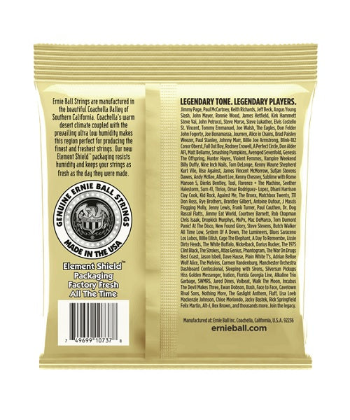 Ernie Ball Encordadura "Earthwood Custom Light 80/20" 2013 Guitarra Acústica de 12 Cuerdas 0.010-0.048
