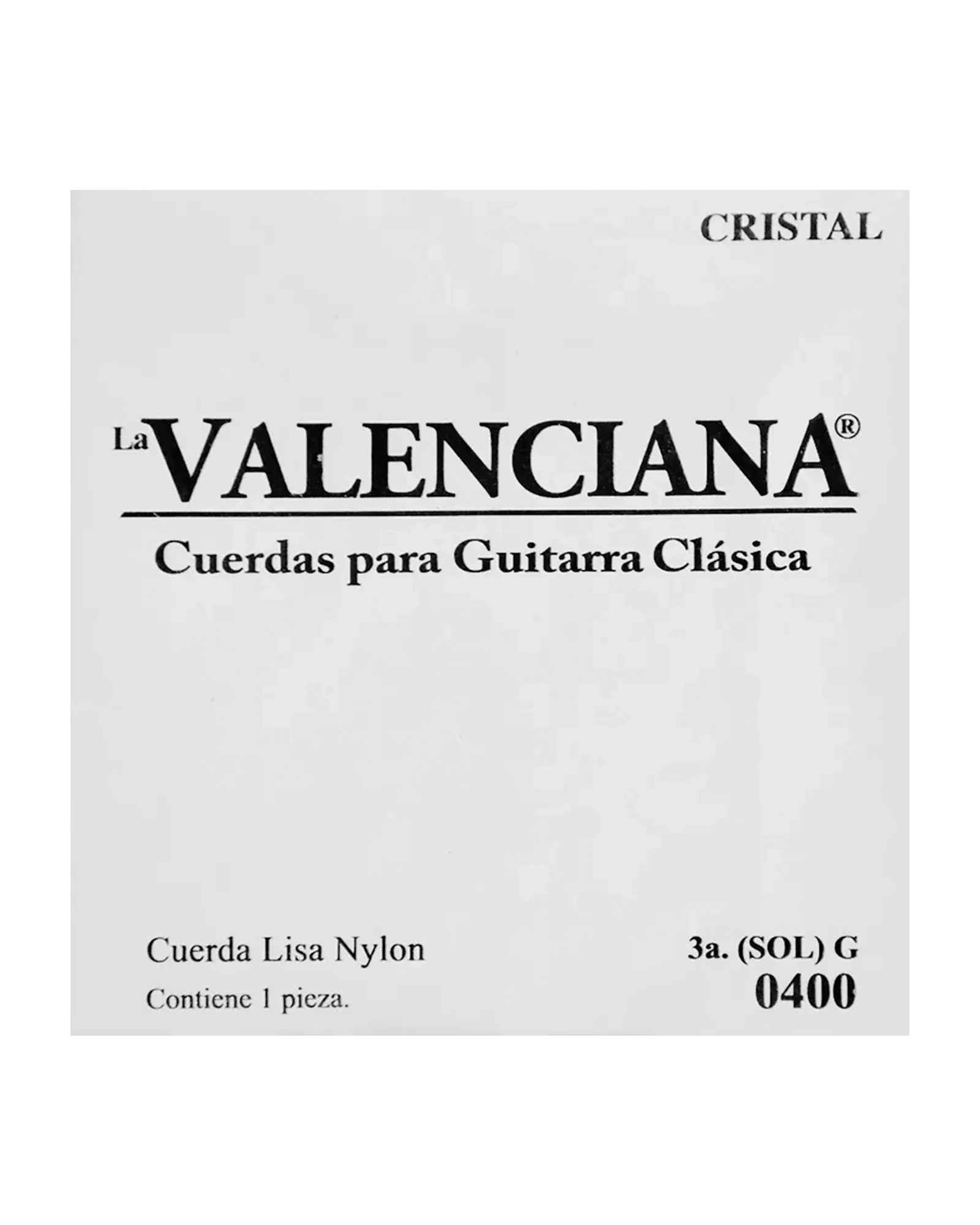 Cuerda La Valenciana VAGS-403-6 para Guitarra Clásica, 3A, Nylon Transparente, 6 piezas