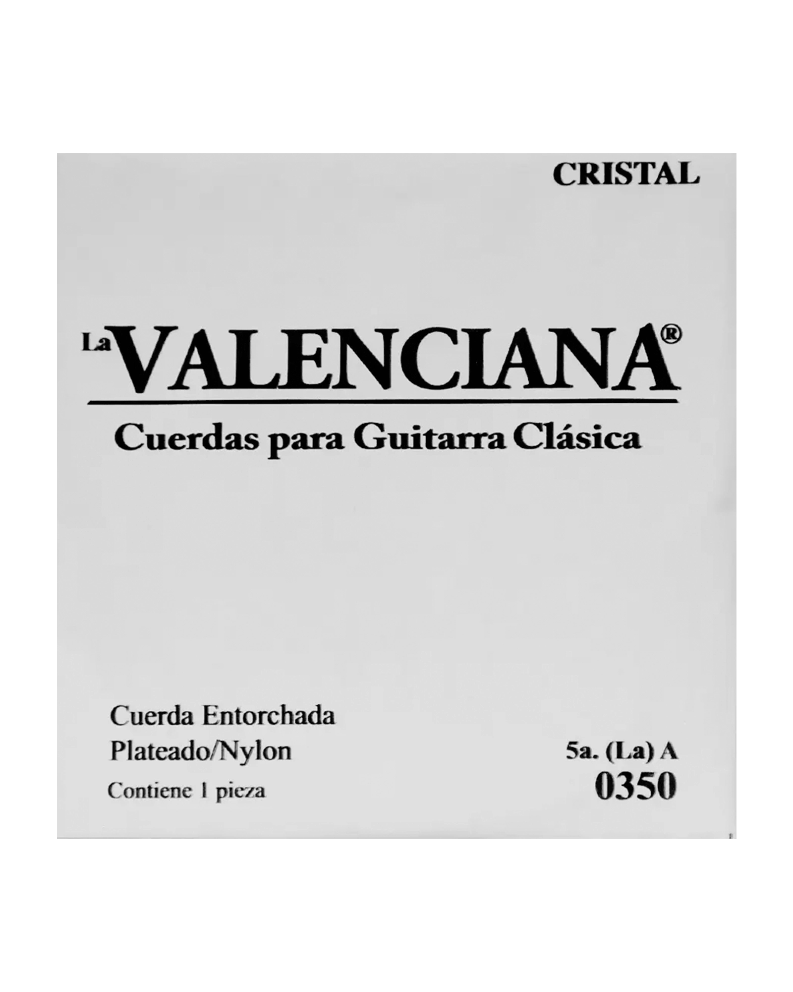 Cuerda La Valenciana VAGS-405-6 para Guitarra Clásica, 5A, Entorchado Cobre Plateado, 6 piezas