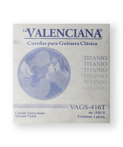 La Valenciana Cuerda "Titanio" 416T(12) para Guitarra Clásica, 6A, Nylon