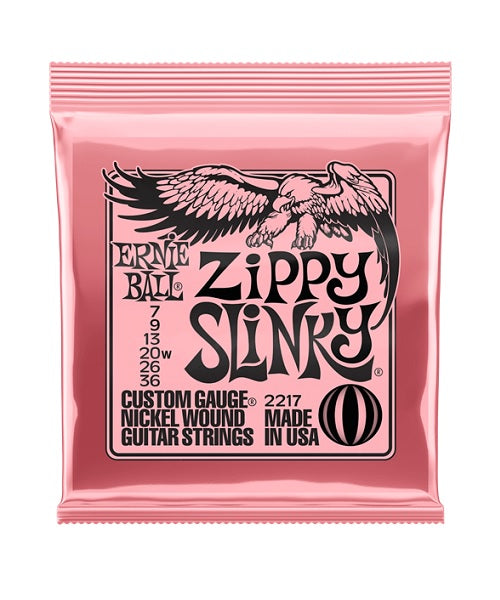 Encordadura Ernie Ball Zippy Slinky 2217 para Guitarra Eléctrica 7-36